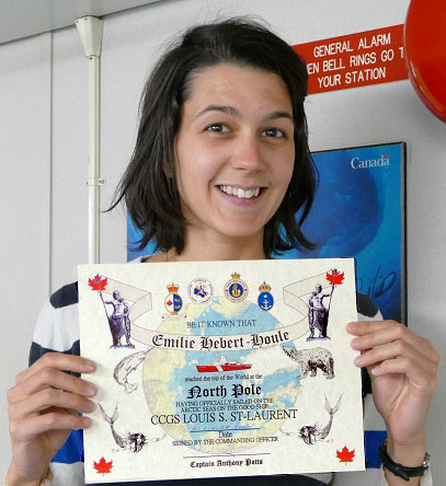 J’ai obtenu mon certificat – preuve que je me suis rendue au Pôle Nord!