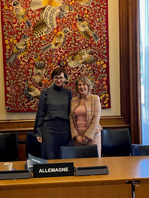 Dr. Nemer (at right) with Bettina Stark-Watzinger, Germany’s Federal Minister of Education and Science.