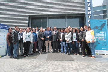 Participants from Peru, Bolivia, Colombia, Ecuador, Brazil and Canada at a workshop on rabies and TSEs at UCDSA-SENASA in Lima, Peru.
