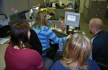 Leading a training session with CFIA staff on GIS software