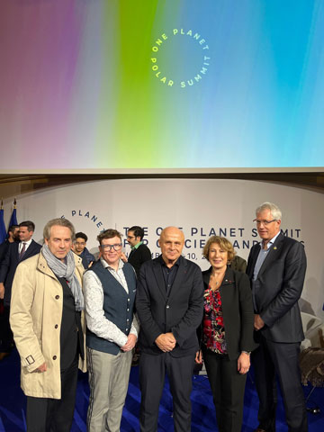 From left to right: Unknown; Professor Jackie Dawson, Canada Research Chair in Environment, Society and Policy; Olivier Poivre d’Arvor, ambassadeur pour les pôles et les enjeux maritimes; Mona Nemer, Chief Science Advisor of Canada; David Hik, Chief Scientist and Vice-President of Research at Polar Knowledge Canada