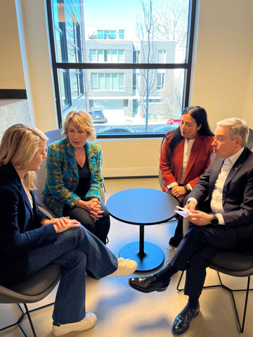 From left to right: The Honourable Mélanie Joly, Minister of Foreign Affairs; Dr. Mona Nemer, Chief Science Advisor of Canada; The Honourable Soraya Martinez Ferrada, Minister of Tourism; and The Honourable François-Philippe Champagne, Minister of Innovation, Science and Industry.