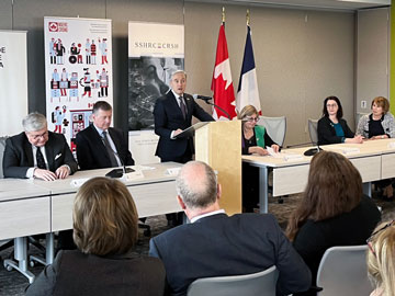 The Honourable François-Philippe Champagne announced the creation of a joint committee to enhance scientific collaboration between Canada and France. Co-chaired by Dr. Mona Nemer and Dr. Claire Giry, Director General of Research and Innovation, French Ministry of Higher Education and Research, the committee focuses on strengthening bilateral partnerships in science and technology