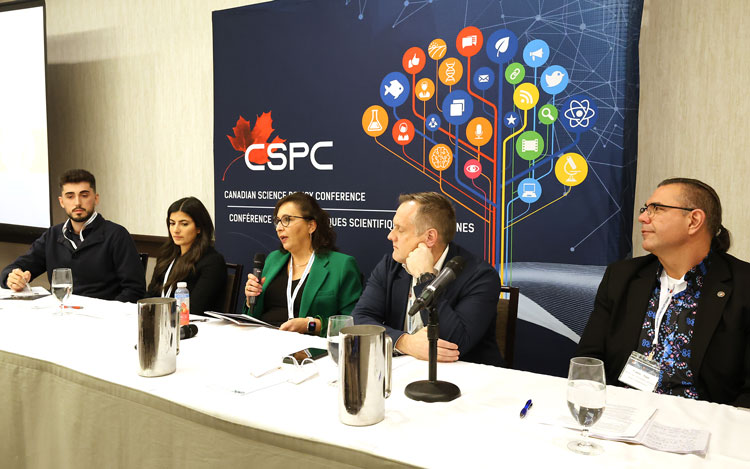 Science for startups: Youth Council member Kevin Kasa moderates the CSPC conference’s panel exploring how to support high-potential Canadian ventures, particularly those working with transformative technologies, so they can grow and scale their business in Canada.
