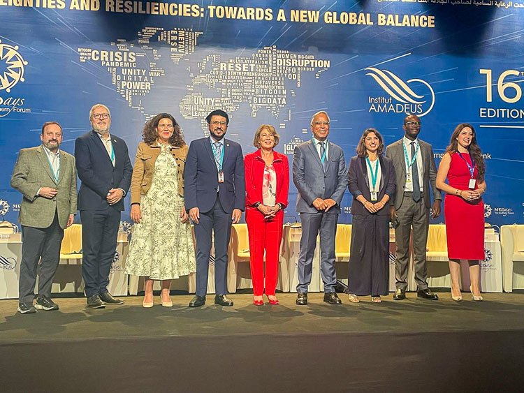 Talking technology in Tangier: Speaking at a MEDays panel on the future of AI, Dr. Mona Nemer (centre) stressed the need for international norms and standards for ethical AI use.