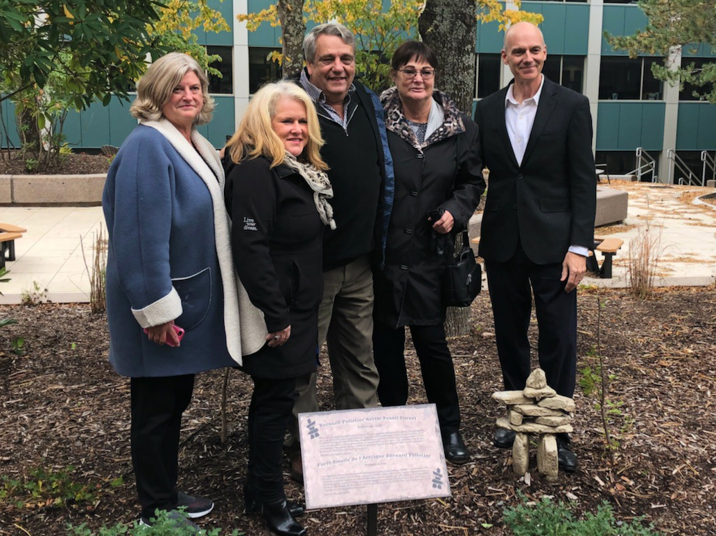 Photo: The Pelletier family and I at the official opening of the Bernard Pelletier Arctic Fossil Forest on October 18, 2018.