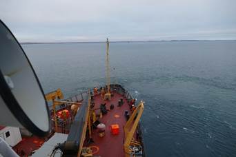 Anchor going down offshore Kugluktuk