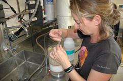 Michelle Côté, NRCan spent the day prepares osmotic-pump samplers