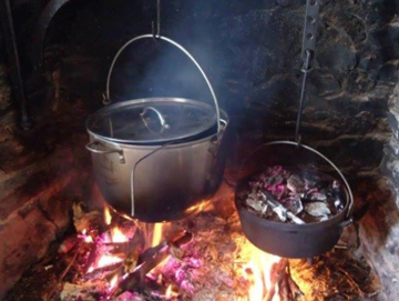 Cooking in the hearth