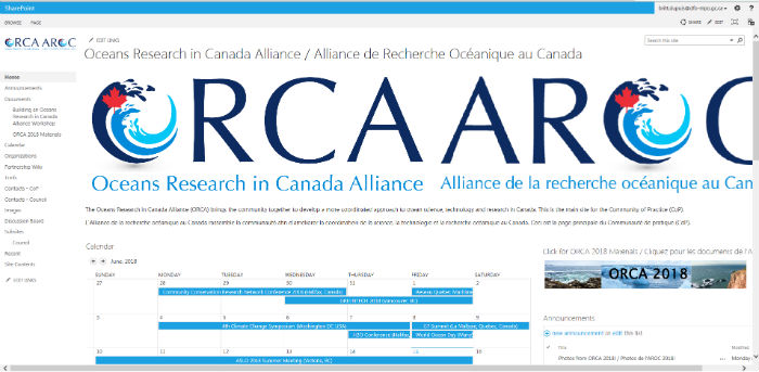 Oceans Research in Canada Alliance community platform