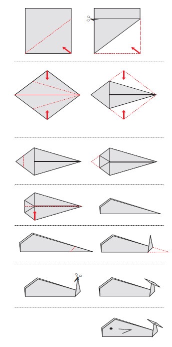 Une baleine origami simple à faire