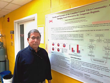 Dr. Swapan Banerjee, Research Scientist at the <em>Vibrio</em> Laboratory at Health Canada’s Food Directorate