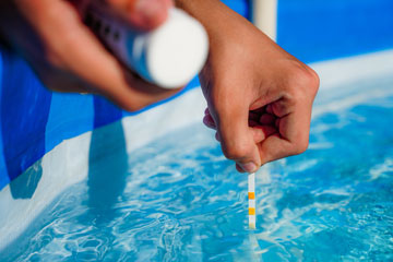 Testing chemicals in pool water